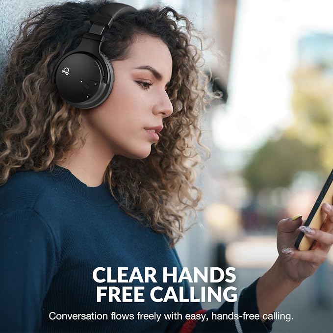 MOVSSOU Million Sold Classic E7 Active Noise Cancelling Headphones | Upgraded HD Sound, Wireless Bluetooth Headphones Over The Ear Unequaled Comfort, Vivid Deep Bass, for Home Office Travel Gift - Image 4