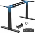 Huuger Dual Motor Electric Standing Desk Frame, Sit Stand up Desk Leg for 47.2” to 86.6” Desktop, Computer Desk Leg with Cable Tray, 3 Memory Height Presets, 2 Hooks, Black Frame Only by Huuger