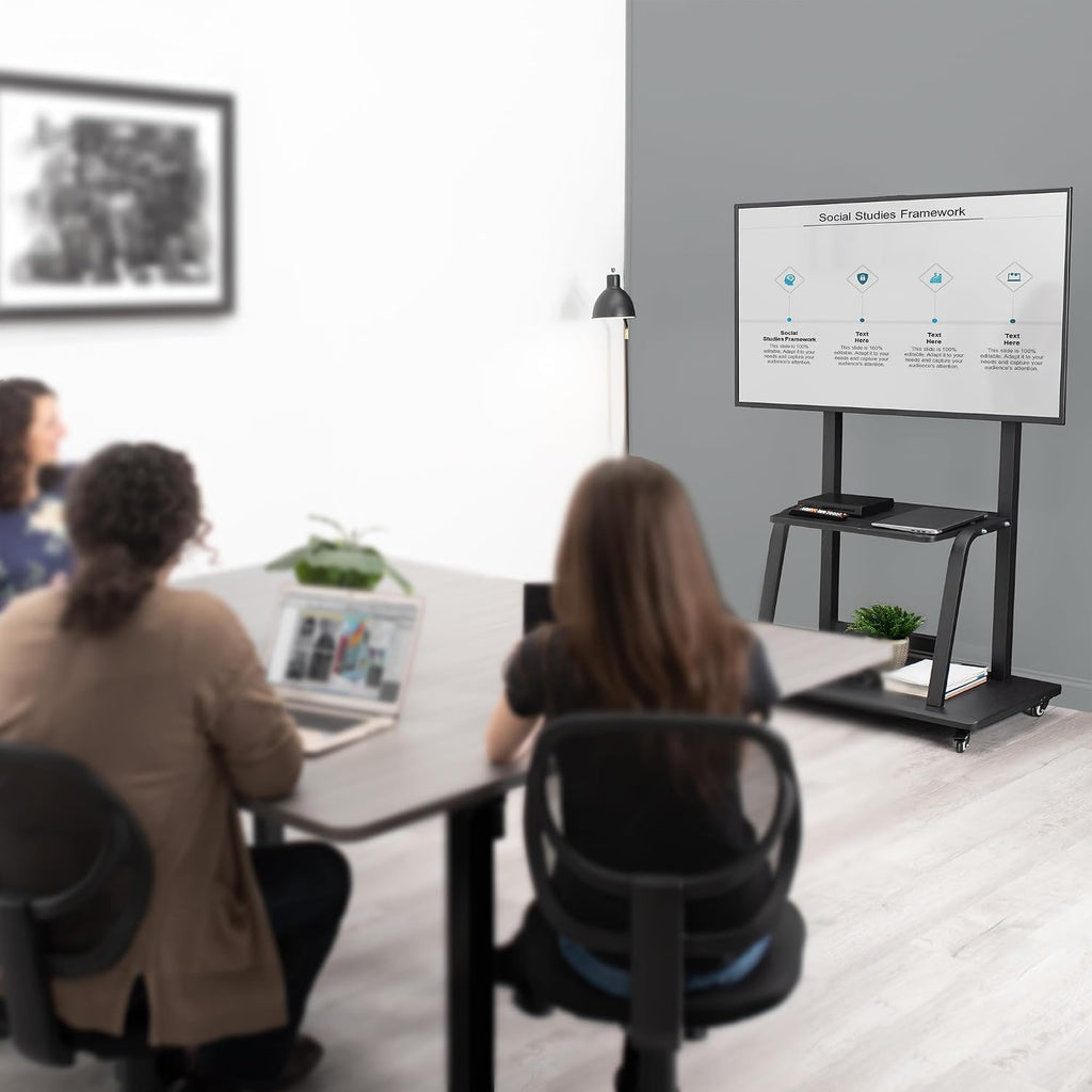 VIVO Mobile TV Cart with Dual Level Shelving for 42-100 in Screens - Image 7