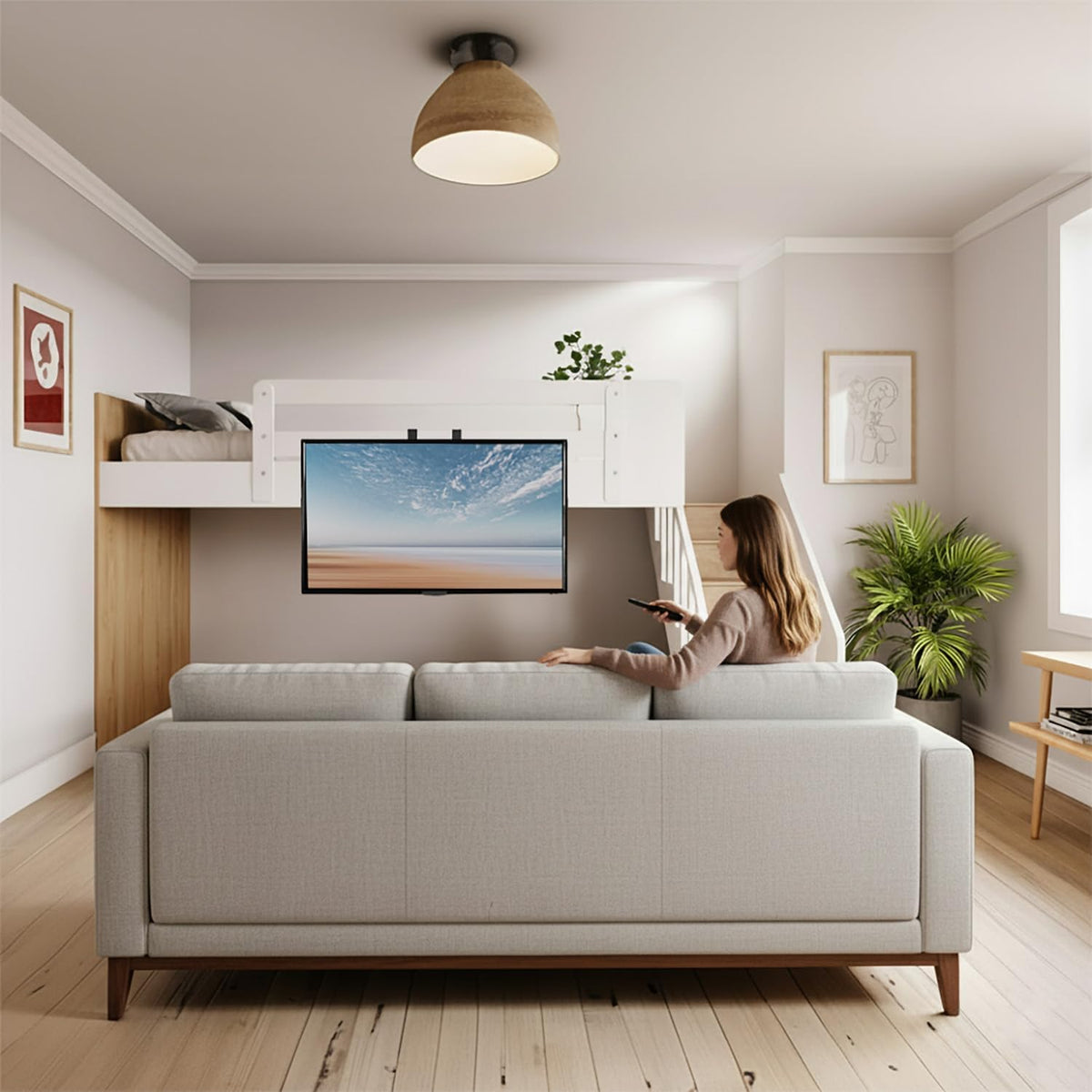 VIVO Black TV Hanger for 42-75 in Flat and Curved Screens, MOUNT-TV02LB - Image 6