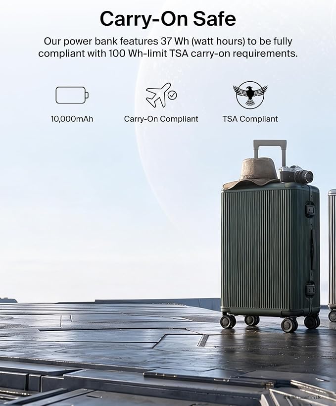 Belkin Disney Mandalorian and Grogu 10000mAh 20W USB C Power Bank Charger | Fast Charging, Integrated USB C Cable, Extra USB C Port, iPhone 17, iPad, Samsung Galaxy S26, Charge 2 Devices - Image 8
