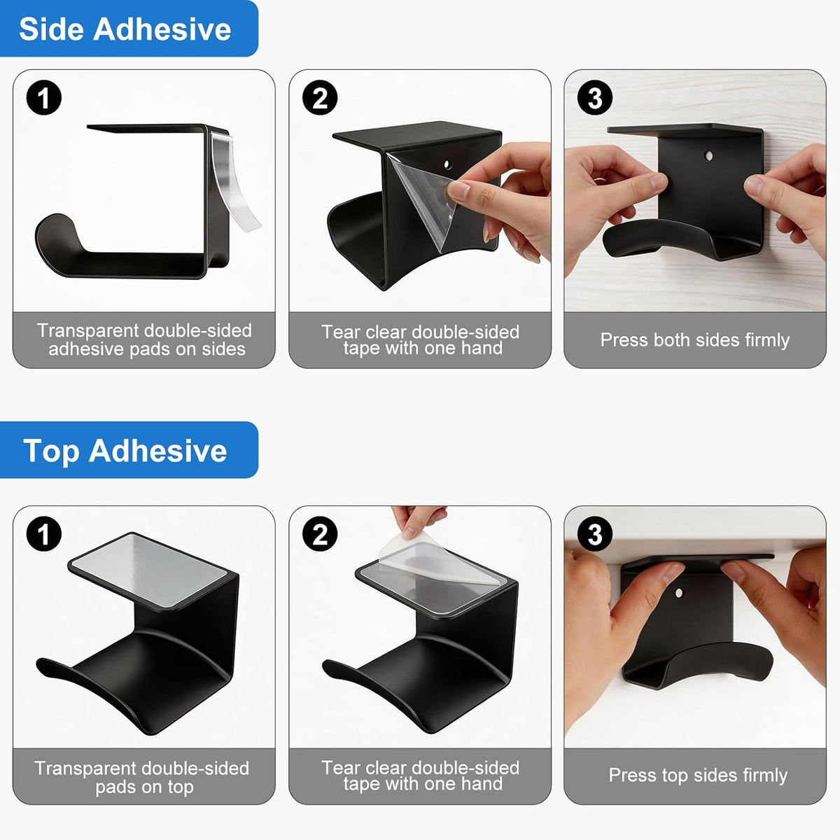Headphone Holder, Aluminum Headset Hanger with Adhesive Mount - Image 4