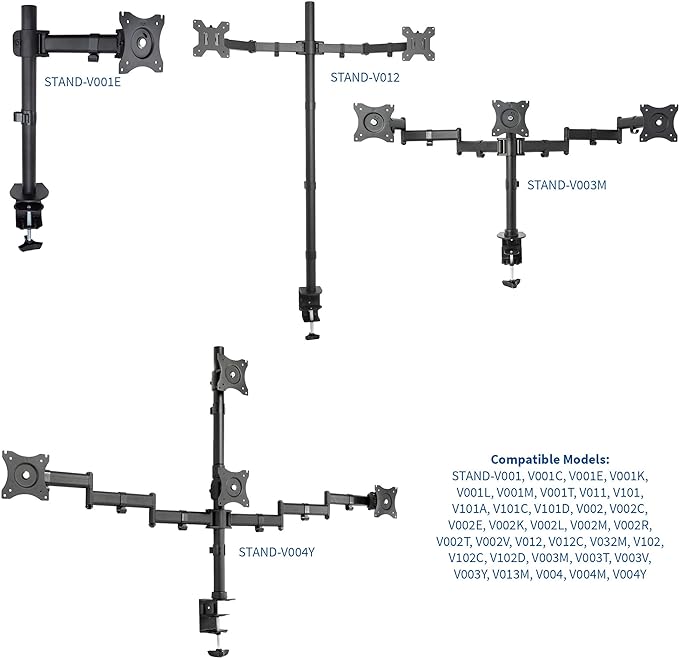VIVO Fully Adjustable Single Monitor Arm for Desk Mount Stand, Monitor Arm for 1 Screen up to 27 inches, Black, PT-SD-AM01A - Image 3