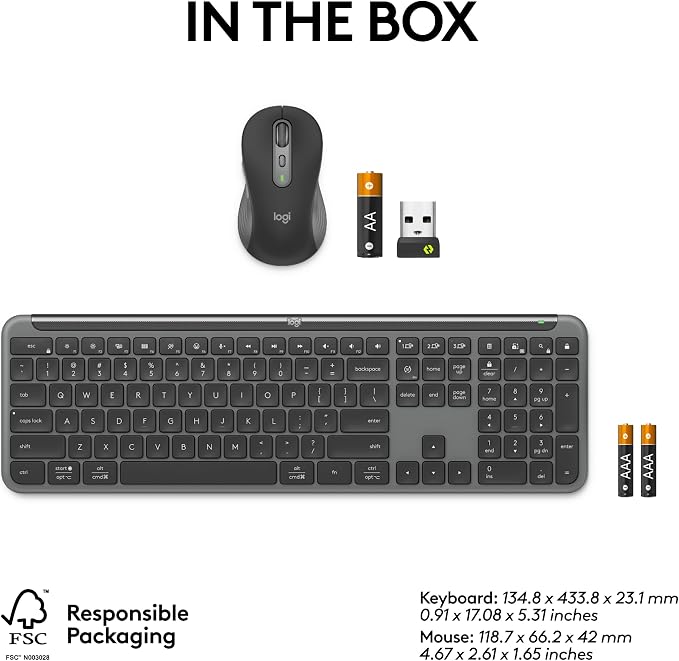 Logitech Signature Slim MK955 for Business Keyboard Mouse Combo | Signature, Quiet typing, Secure receiver, Bluetooth, Globally certified, Windows, Mac, Chrome, Linux, For business - Image 12
