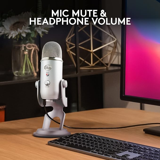 Logitech Creators Blue Yeti USB Microphone for PC, Mac, Gaming, Recording, Streaming, Podcasting, Studio and Computer Condenser Mic with Blue VO!CE Effects, 4 Pickup Patterns, Plug and Play - Silver | Mac, Gaming, Recording, Streaming, Podcasting, Stud... - Image 11