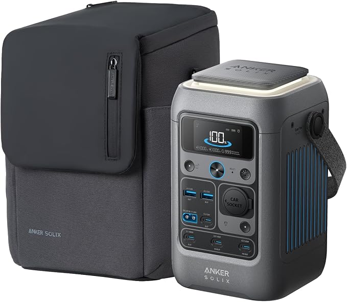 Anker SOLIX C300 DC Power Bank Station and Protective Bag, 288Wh Portable Power Station, LiFePO4 Battery, 300W Solar Generator, for Outdoor, Camping, Traveling, and Emergencies by Unknown