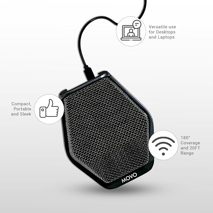 Movo MC1000 Conference USB Microphone for Computer Desktop and Laptop with 180° / 20' Long Pick up Range Compatible with Windows and Mac for Dictation, Recording, YouTube, Conference Call, Skype - Image 6