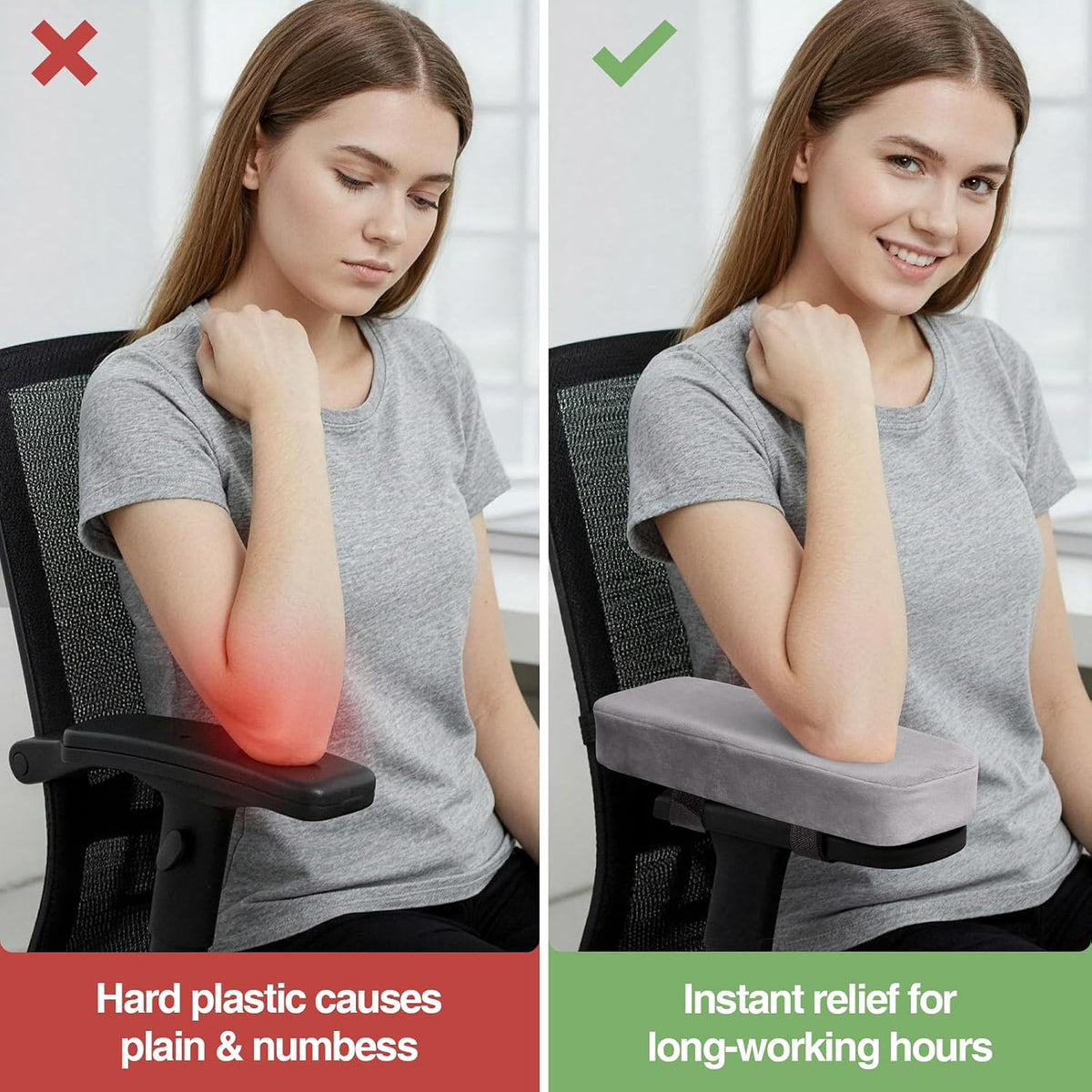 Smiry Memory Foam Office Chair Armrest Pads, Non-Slip Armrest Cushion - Image 5