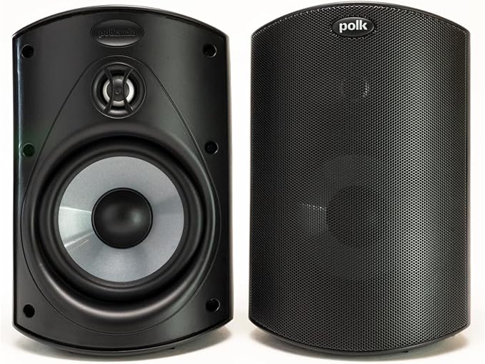 Polk Audio Atrium 4 Outdoor Speakers, Powerful Bass (Pair, Black) by PolkAudio