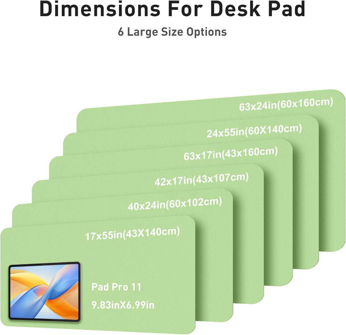 Aothia Faux Leather Desk Mat - Large Mouse Pad, Non-Slip PU Leather Blotter, Waterproof Writing Surface for Office and Home (Foam Green, 42" x 17") - Image 5