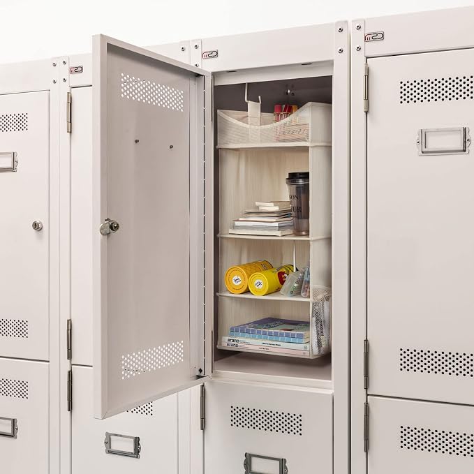 StorageWorks 3-Shelf Hanging Closet Organizer with Half Compartment, Ivory | Add More Storage to Small Closets with 3 Shelves, a Side Pocket and Half Compartment, Ideal for Bedrooms, Dorms and RVs. - Image 8