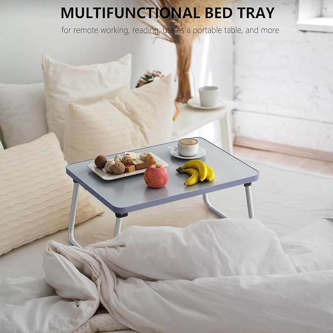 Foldable Lap Desk, Laptop Stand Bed Table Tray for Couch | Portable Breakfast Serving Tray, Lightweight Mini Lap Table, Works Great as Tablet Desk for Working, Reading & Writing, Gray - Image 5
