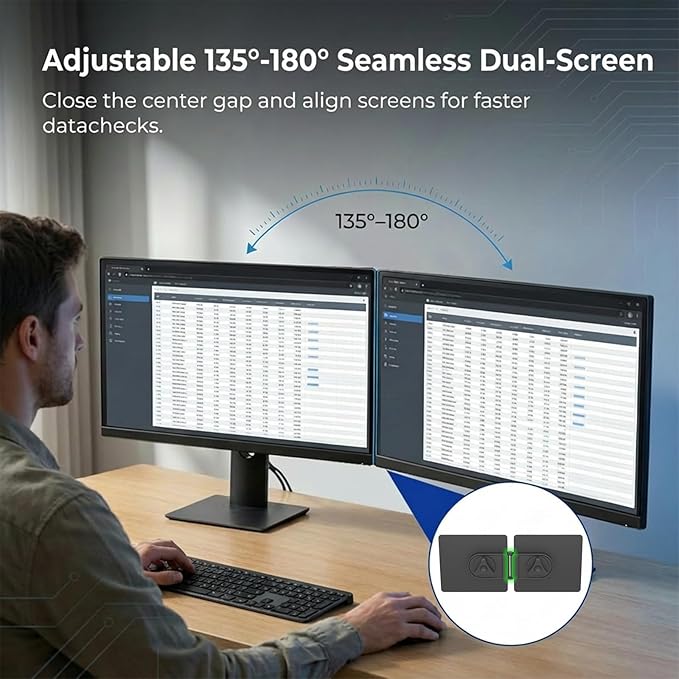 2-Pack Universal Magnetic Monitor Connection Bracket Compatible with All Computer Monitors Curved and Flat Screen Adjustable Magnetic Monitor Alignment Tool with Strong Adhesive - Image 3