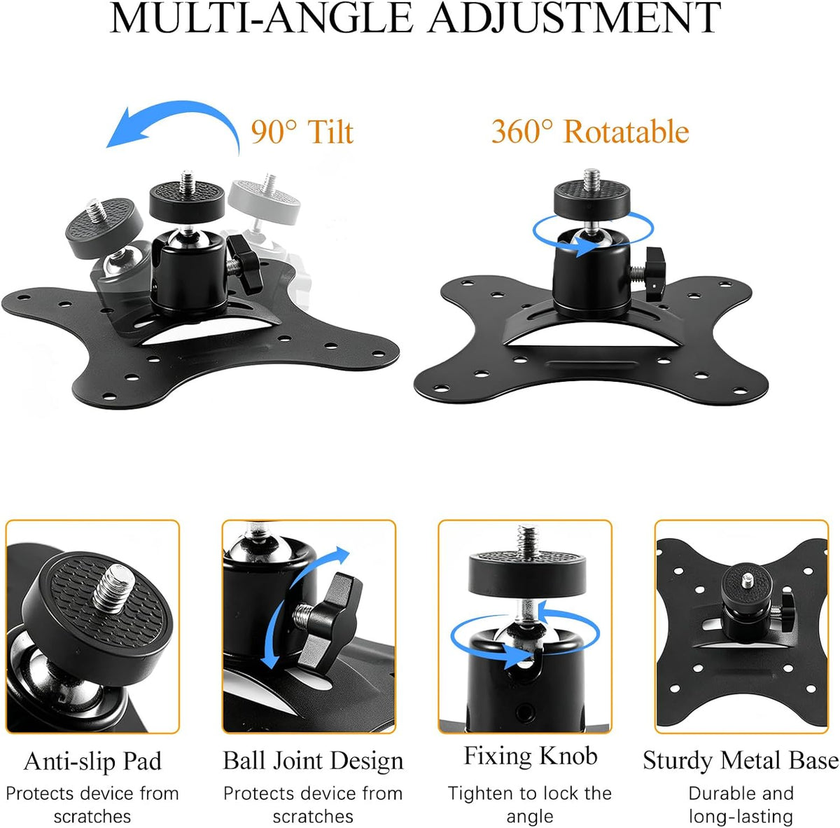 2-Pack Projector Ceiling Mount Iron Wall Mount Bracket - Image 3