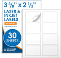 2 1/3" X 3 3/8" Matte White Printable Labels (30 Sheets, 240 Stickers) by Spartan Industrial