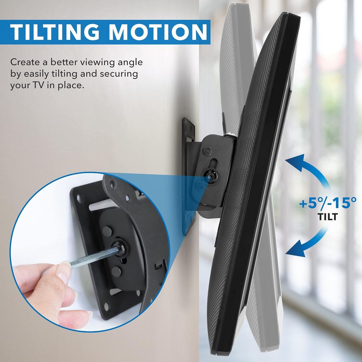 Mount-It! Tilting TV Wall Mount 24-32 in, 1.65 in Profile, Quick Release - Image 5