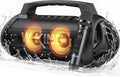 W-KING Portable Bluetooth Speaker with Wireless Microphone, 120W Peak 70W RMS Waterproof Outdoor Bluetooth Speakers, 110dB Loud Bass Up, 42H/BT5.4/DSP/RGB, Stereo Pairing for Camping/Beach Essentials by W-KING