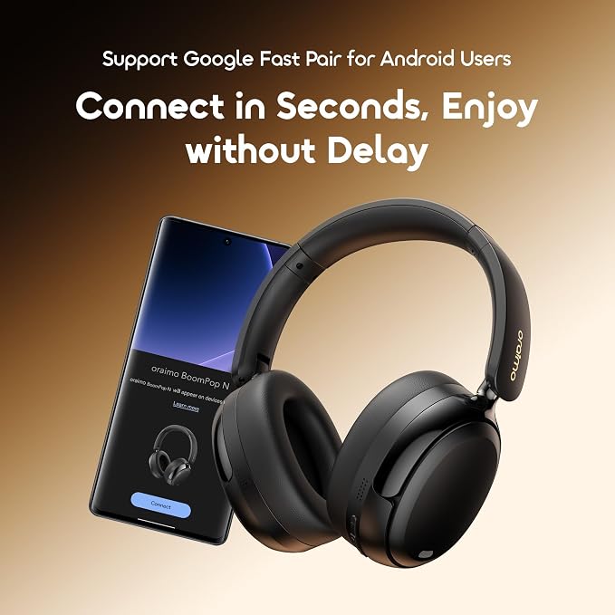 Oraimo Bluetooth Headphones Active Noise Cancelling, 65H Playtime, 3 EQ Modes, Deep Bass, Bluetooth 5.4, Wireless Over-Ear Headphones with Microphone for Office Travel, Black | 360 Spatial Sound & Deep Bass, Waterproof ENC Dual-Mic Clear Calls, Bluetoo... - Image 7