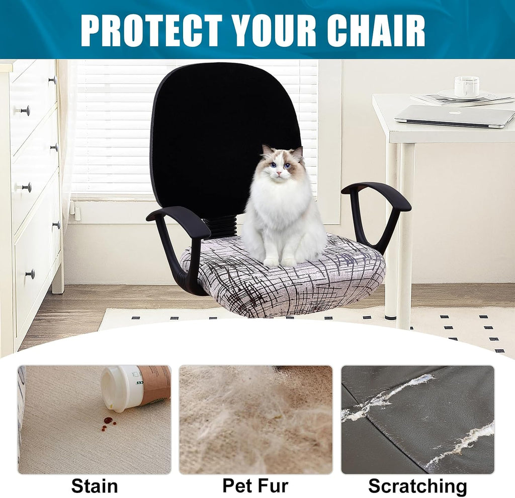 Smiry Stretch Printed Office Computer Desk Chair Seat Covers - Image 8