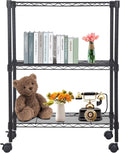 BestOffice | 3-Tier Wire Shelf with Wheels | 23" x 13" x 31" | Black by BestOffice