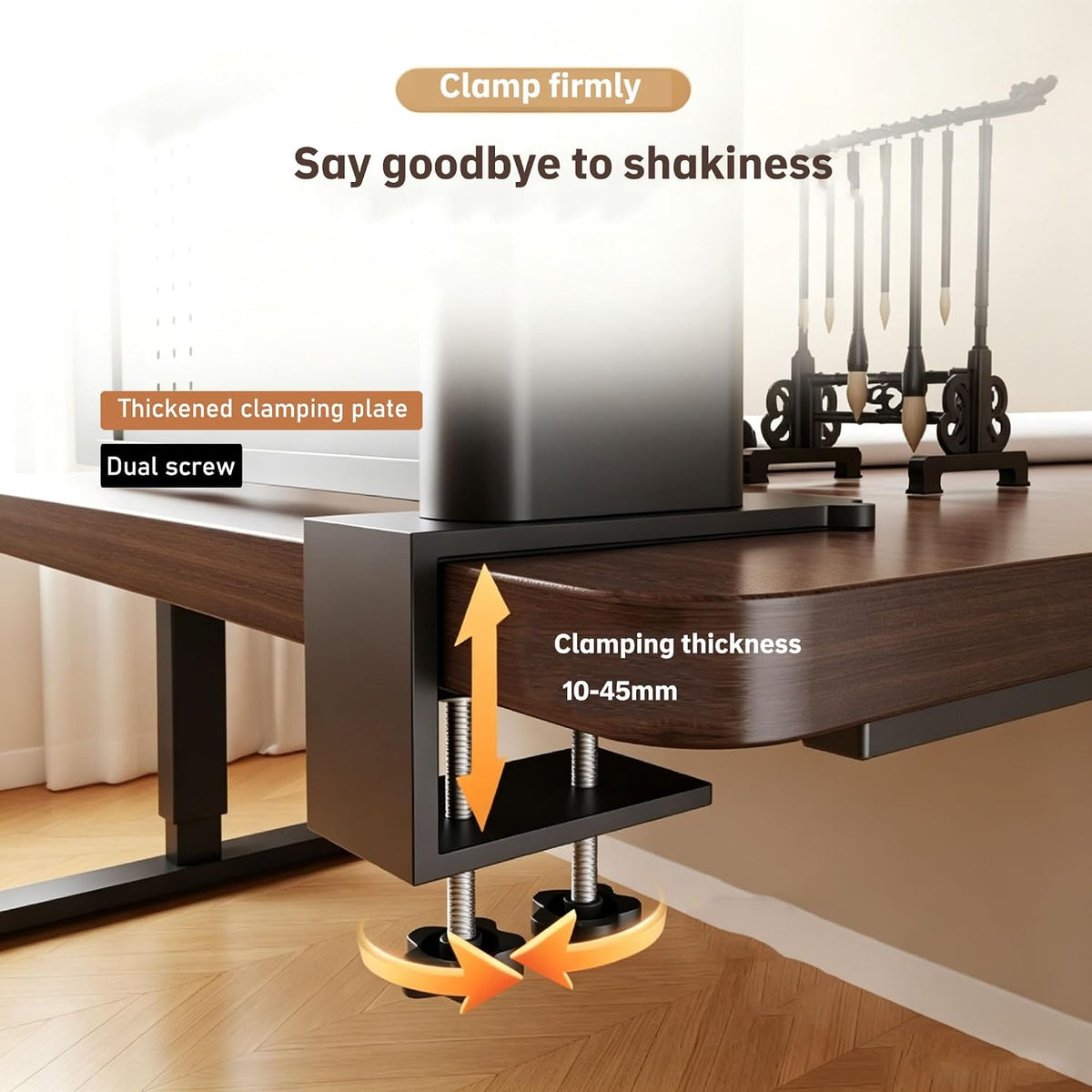 Desktop Shelf Desk Hutch with Pegboard, Clamp On Over Desk Storage - Image 5