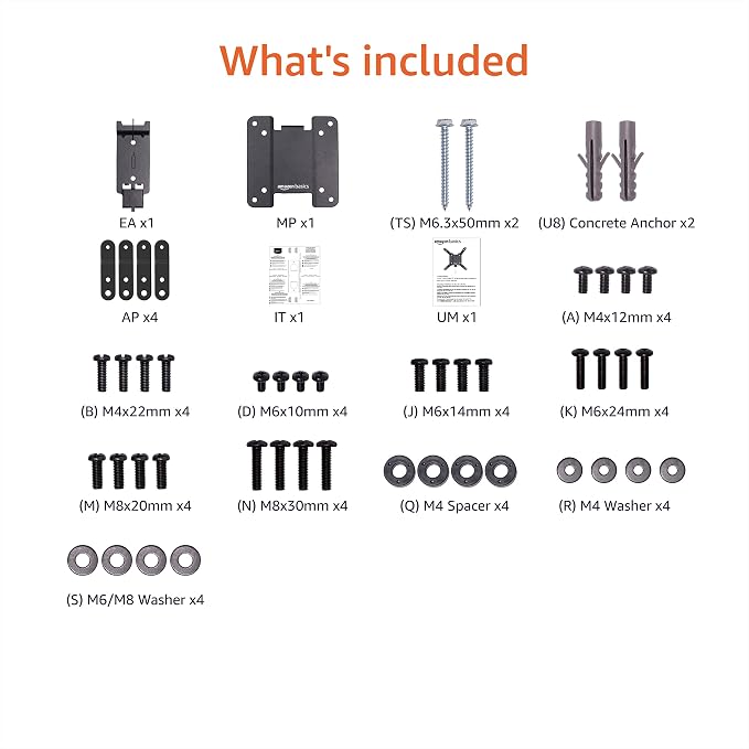 Amazon Basics Fixed Flat TV Wall Mount, Low Profile, for 12" to 40" TVs, VESA 200x200, 40 lbs Capacity, with Installation Template, Black - Image 7