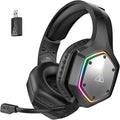 EKSA Wireless Gaming Headset, 2.4GHz USB Gaming Headphones with Microphone for PC, PS5, PS4, Nintendo Switch, 7.1 Surround Sound PC Headset, RGB Light, Ergonomic Design, 3.5mm Wired for Xbox Serie by EKSA