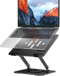 BESIGN Laptop Stand with 360° Rotating Base, Ergonomic Adjustable Notebook Riser, Foldable Computer Holder Compatible with 10-14" Laptops, LS11 Black by BESIGN