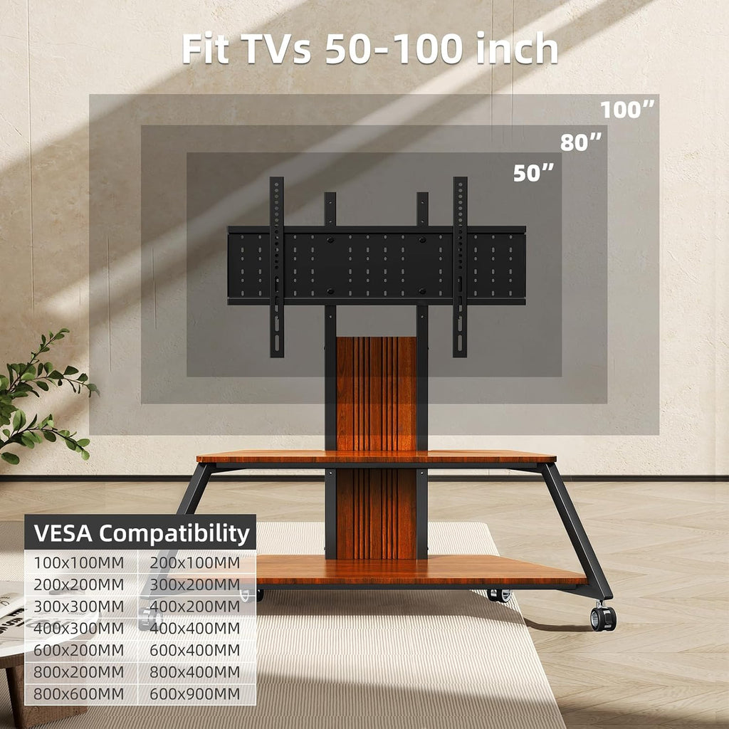 Heavy Duty Mobile TV Stand on Wheels for 50-100Inch - Image 5