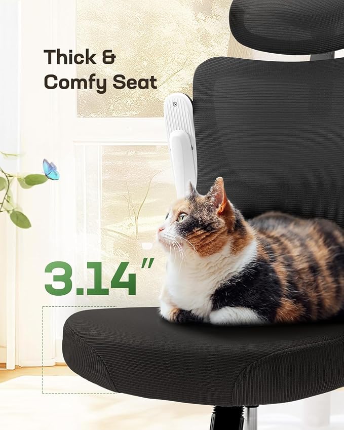 Marsail Ergonomic Office Chair with 3D Armrests, Pack of 10 | Office Desk Chair with High Back Mesh, Adjustable Lumbar Support, Rolling Work Swivel Task Chairs with Wheel, Headrest, home - Image 6