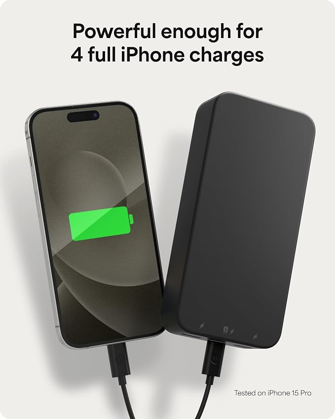 mophie Powerstation XL Power Bank 2023-20,000 mAh Large Internal Battery, (2) USB-A Ports and (1) 20W USB-C PD Fast Charging Input/Output Port, Travel-Friendly - Image 3