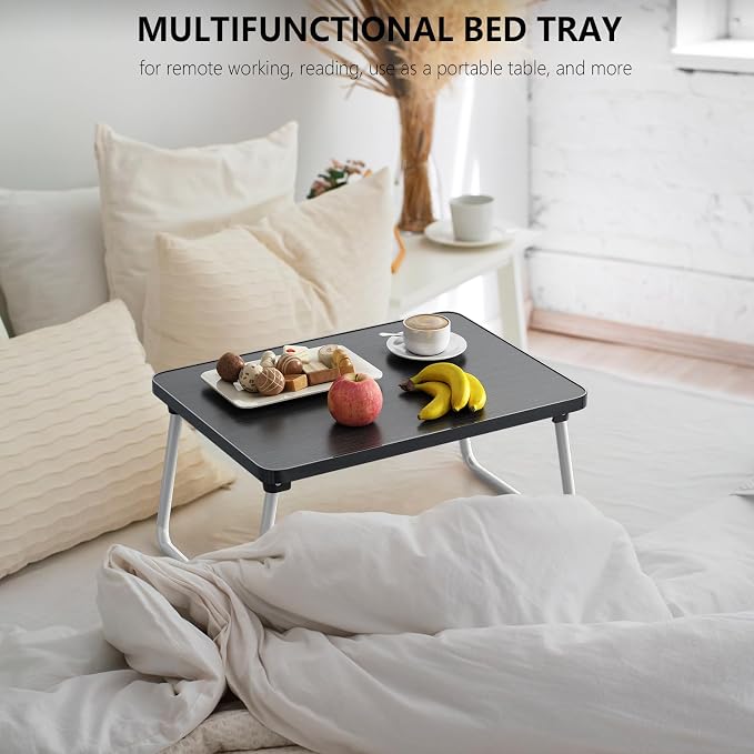 Foldable Lap Desk, Laptop Stand Bed Table Tray for Couch | Portable Breakfast Serving Tray, Lightweight Mini Lap Table, Works Great as Tablet Desk for Working, Reading & Writing, Black - Image 5