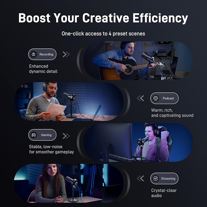 MAONO Dynamic Microphone-XLR USB Podcast Recording Mic with 192kHz/24bit | for Vocal Recording, Content Creation, Home Studio, Voiceover, with Noise Reduction, Mic Gain, Monitoring, Mute, PD300XT - Image 7