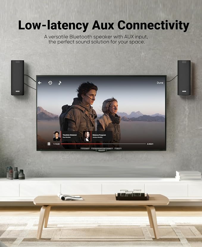 Inwa 400W Outdoor Bluetooth Speakers with Lights, IP65 Waterproof, AC-Powered Stereo Speaker, Auracast Wireless Multi-Speaker Pairing, Wall Mount Sound System w/Aux for Porch, Patio, Garage, Home - Image 6