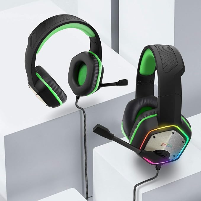 EKSA E1000 Gaming Headset, Computer Headphones with Noise Canceling Mic & RGB Light, Compatible with PC, PS4, PS5, Laptop - Image 10