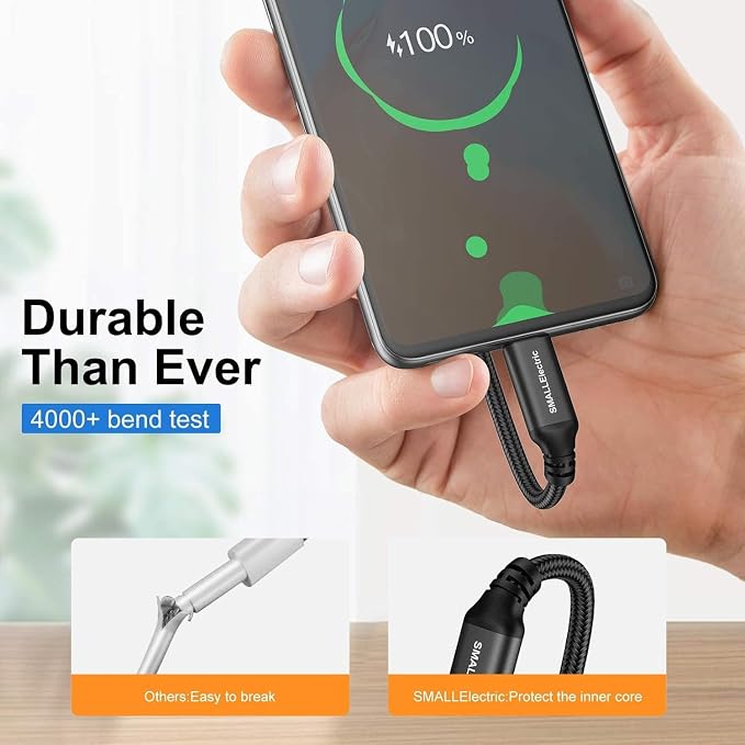 USB to USB C Cable 3FT 5 Pack, Type C Fast Charger Cord | 3A braided USB A to C charging cords for iPhone 17 16 15, car, office, Samsung Galaxy, LG and Type C devices.(Black) - Image 3