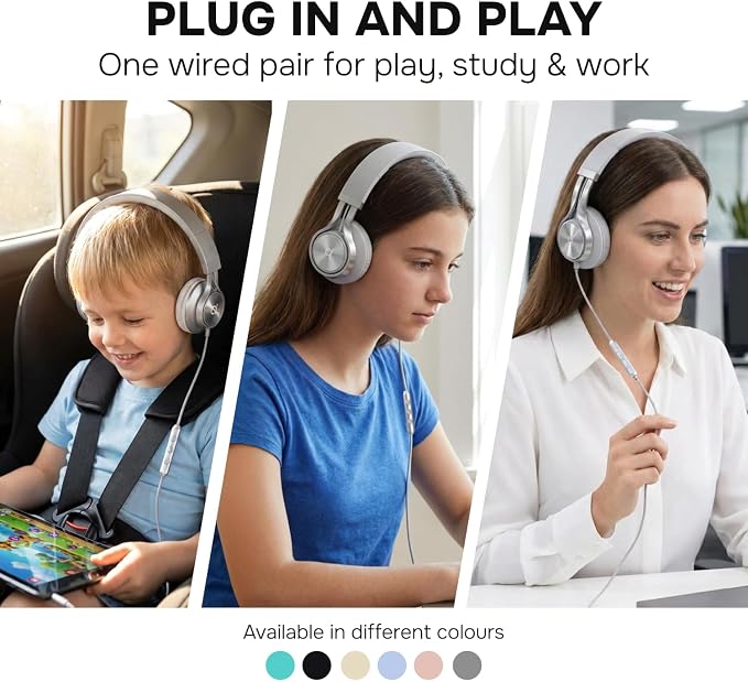 ARTIX Wired Headphones for Kids & Adults - Built-in Mic & Volume Control, Kids Headphones for School & Travel, Girls & Boys Head Phones for Computer, iPad, Chromebook, Tablet, Laptop 3.5mm Aux Cord - Image 2