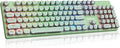 Redragon K710 Wireless Typewriter Mechanical Gaming Keyboard, Green | Bluetooth/2.4Ghz/Wired, RGB Led Backlit, Blue Switch - Clicky, Rechargeable 4000mAh, Solid Metal Panel, Round Keycaps by REDRAGON