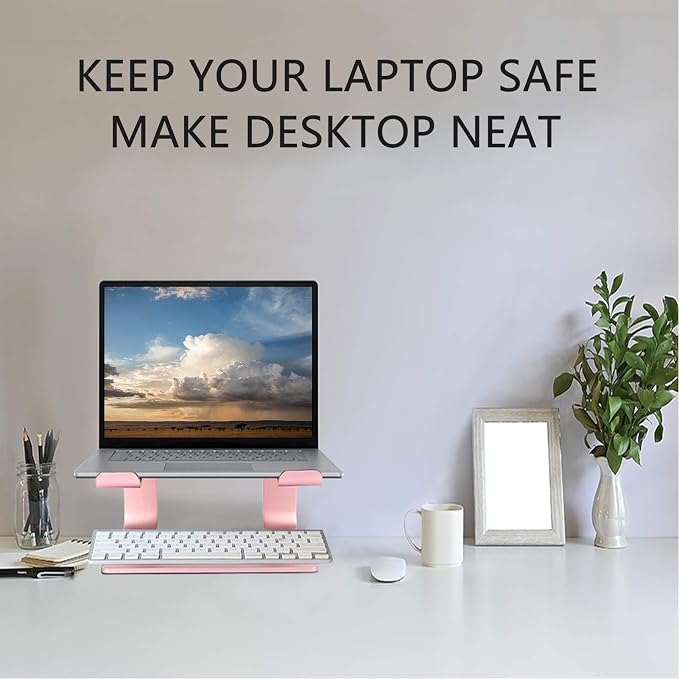 Laptop Stand for Desk, Pink, Up to 15.6" Laptop | Ergonomic Computer Stand Riser Holder for MacBook Air Pro, Dell, HP, Lenovo, Samsung, Alienware - Image 6