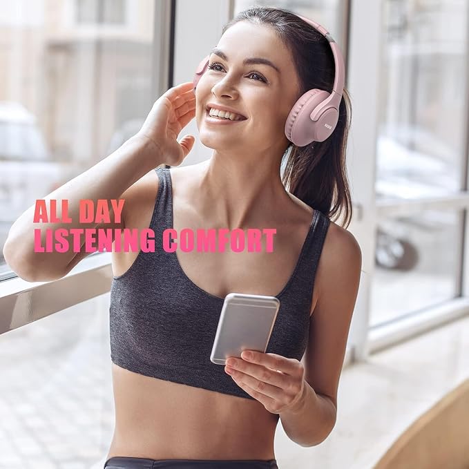 KVIDIO Bluetooth Headphones Wireless Over Ear Headsets 65H Playtime | Deep Bass, HiFi Stereo, Bluetooth 6.0, Microphone, Comfortable Fit, Foldable, Lightweight, Low Latency for Travel Home Office - Image 3