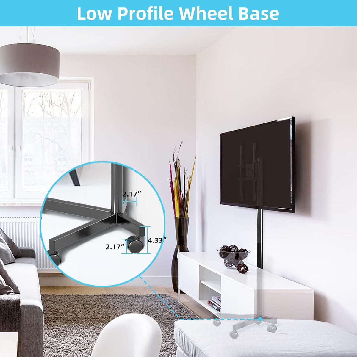Mobile TV Carts on Wheels for 21-60 Inch Flat/Curved Panel Screens TVs - Image 8