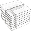 21 Pack Large Clear Plastic Drawer Organizer Trays | BPA-Free Acrylic Organizer Bins for Large Kitchen Utensils, Bathroom, Makeup, Jewelries, Office Desk, School Supplies, Perfume by Criusia