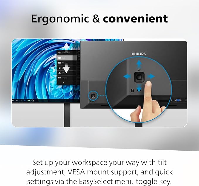 Philips 32 Inch Computer Monitor FHD 100Hz VA, 32E1N1100L | 1920×1080 LED Monitor, 1ms MPRT, HDMI 1.4, VGA, VESA, Adaptive Sync, Flicker-Free, 4yr Advance Replacement Warranty - Image 5