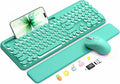 Wireless Keyboard and Mouse, Backlit Typewriter with Magnetic Wrist Rest | Phone Holder, Light Up Round Keycaps, Lighting Mouse, 2.4GHz Cordless Set for Mac, Windows, PC, Laptop, SABLUTE by SABLUTE