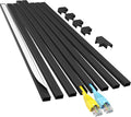 Yecaye Cord Hider, 113in One-Cord Cable Raceways, W0.59in H0.4in, Black | TV Cord Covers for Wires on Wall, Easy Install Cable Management Kit for 2 Small Wires by Yecaye