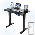 HUANUO One-Piece AI-Powered Electric Standing Desk, Smart APP, Work with Alexa & Google, Adjustable Height, 3 Memory Settings, Sedentary Reminder, Ergonomic Sit-Stand Desk, 32-inch, Black by HUANUO