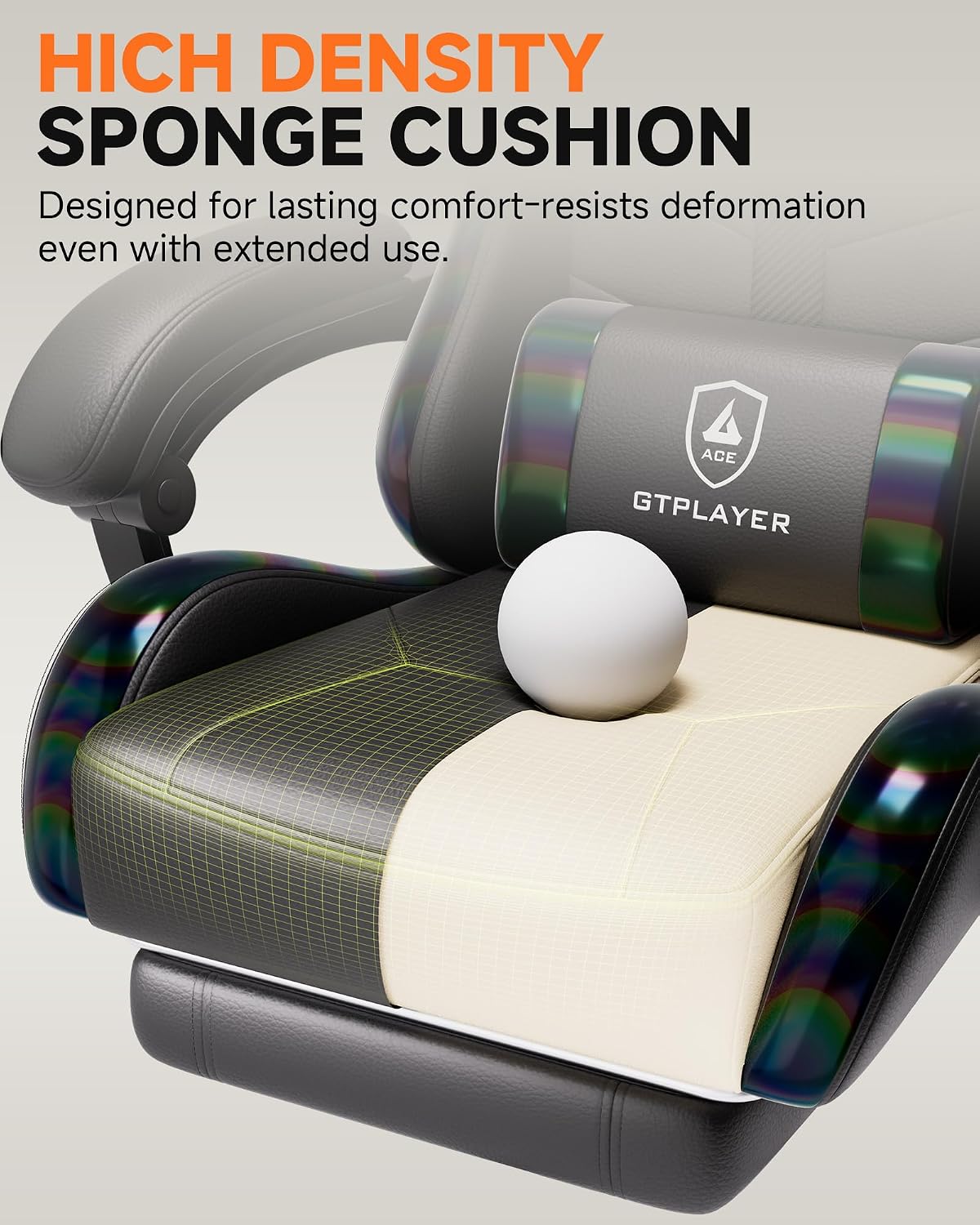 GTPLAYER Gaming Chair, Computer Game Chair for Adults, Iridescent Black - Image 6