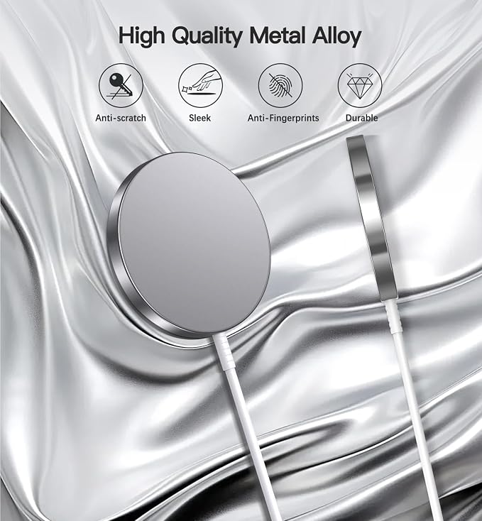 Magnetic Wireless Charger, 2-Pack 15W Fast Mag-Safe Stand for iPhone 17-12 | Fast Magnetic Wireless Charging Pads for iPhone 17/17 Air/17 Pro/17 Pro Max, 16/15/14/13/12 Series and AirPods(white） - Image 7