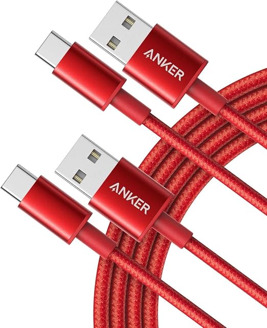 Anker USB A to USB C Cable, USB to USB C Cable (2-Pack, 6 ft, Red) | For iPhone 17 Series, Samsung Galaxy S10 / S10+, LG V30, Beats Fit Pro, and More by Unknown
