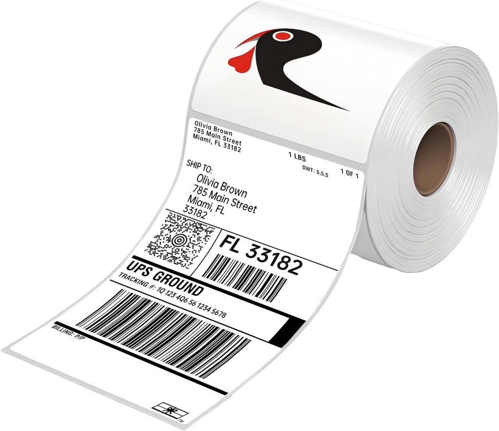HUOJI 500 4x6 Direct Thermal Shipping Labels Roll, Commercial Grade by HUOJI